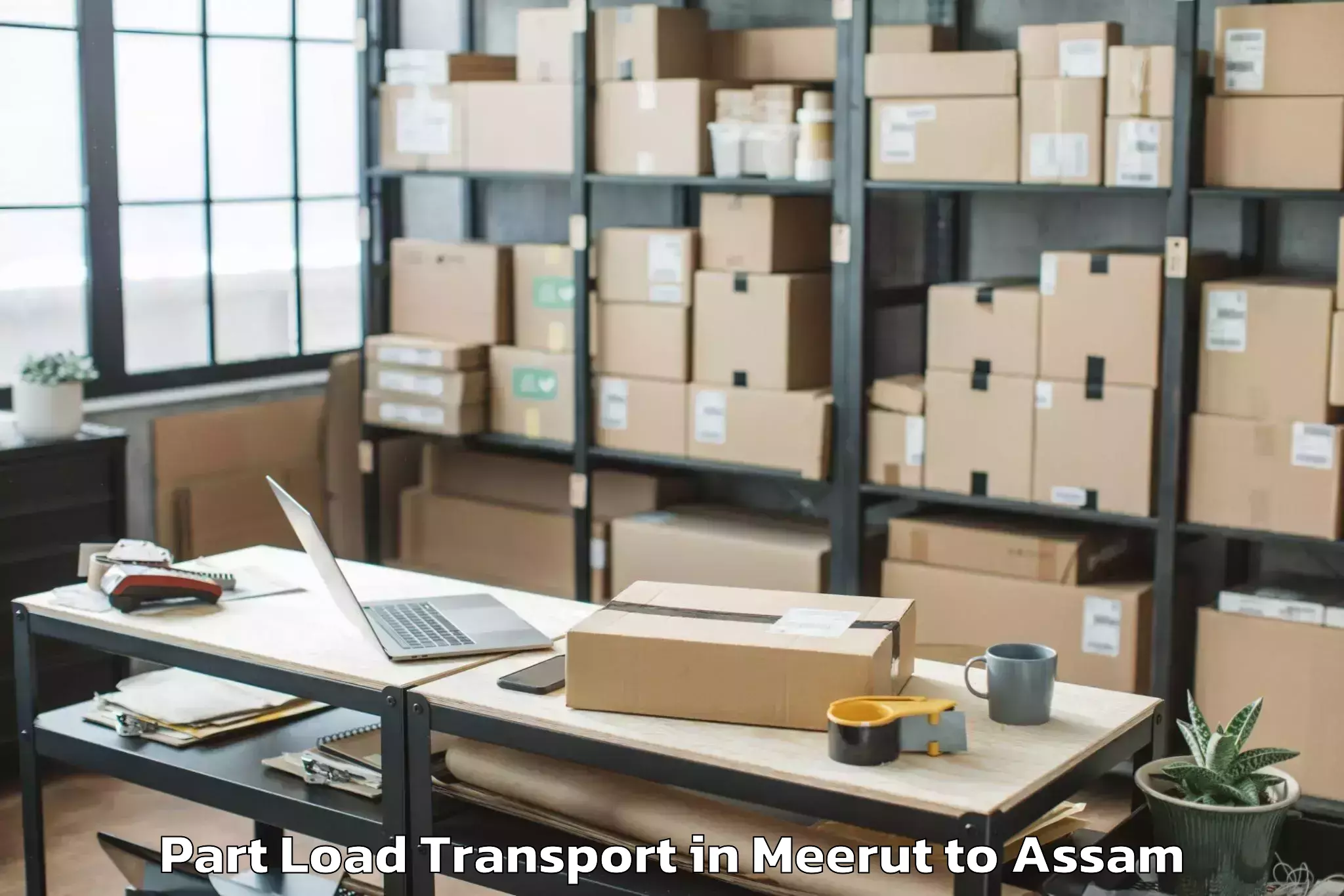 Top Meerut to Raha Part Load Transport Available